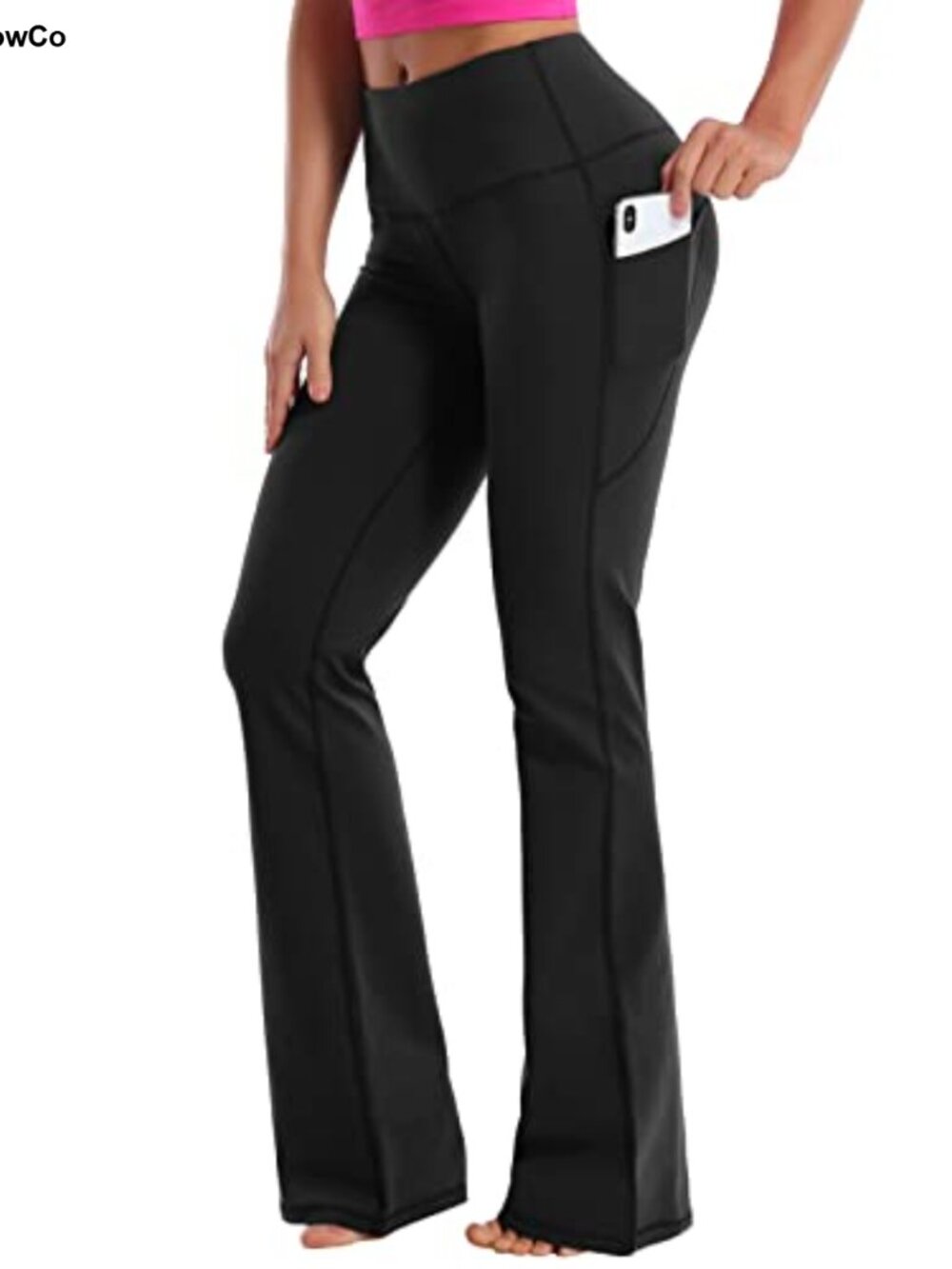 High Waist Bootcut Yoga Pants with Pockets Tummy Control Flared Workout